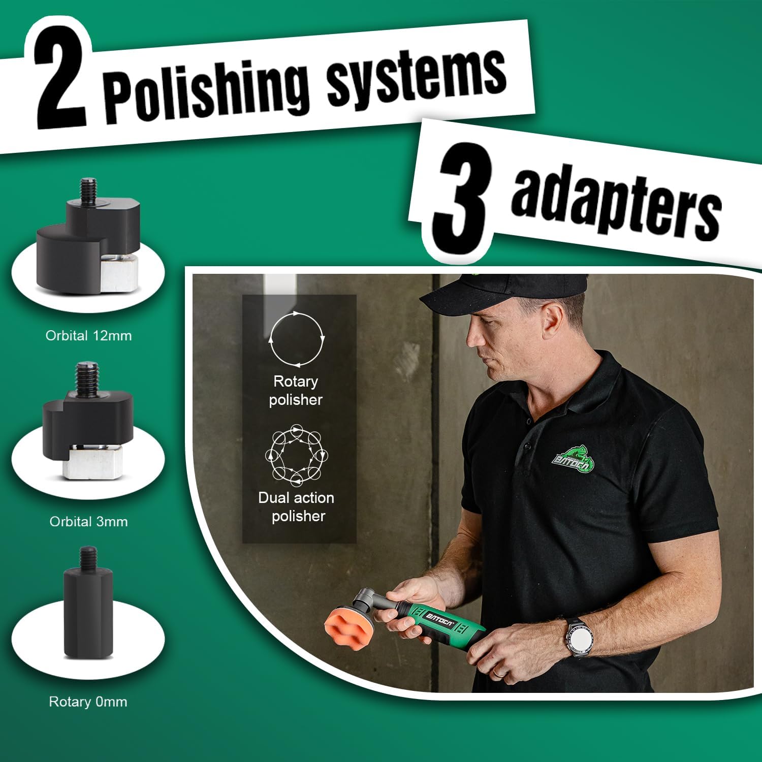 Detalle de BATOCA S6 cordless car polisher 12V kit