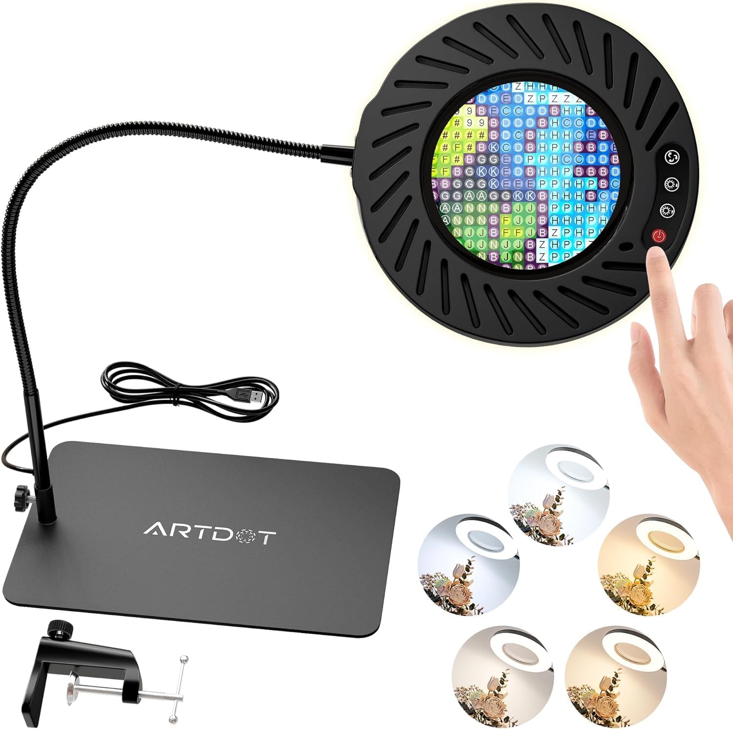 ARTDOT 10X Magnifying Glass 5‑mode light 🔍