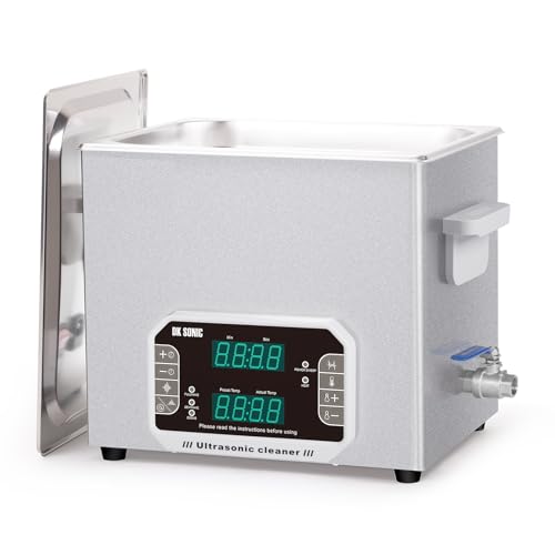 Detalle de DK SONIC Professional Ultrasonic Cleaner 10L (240W) with Timer, Heater & Touch Control — Heavy-Duty, Multi-Application