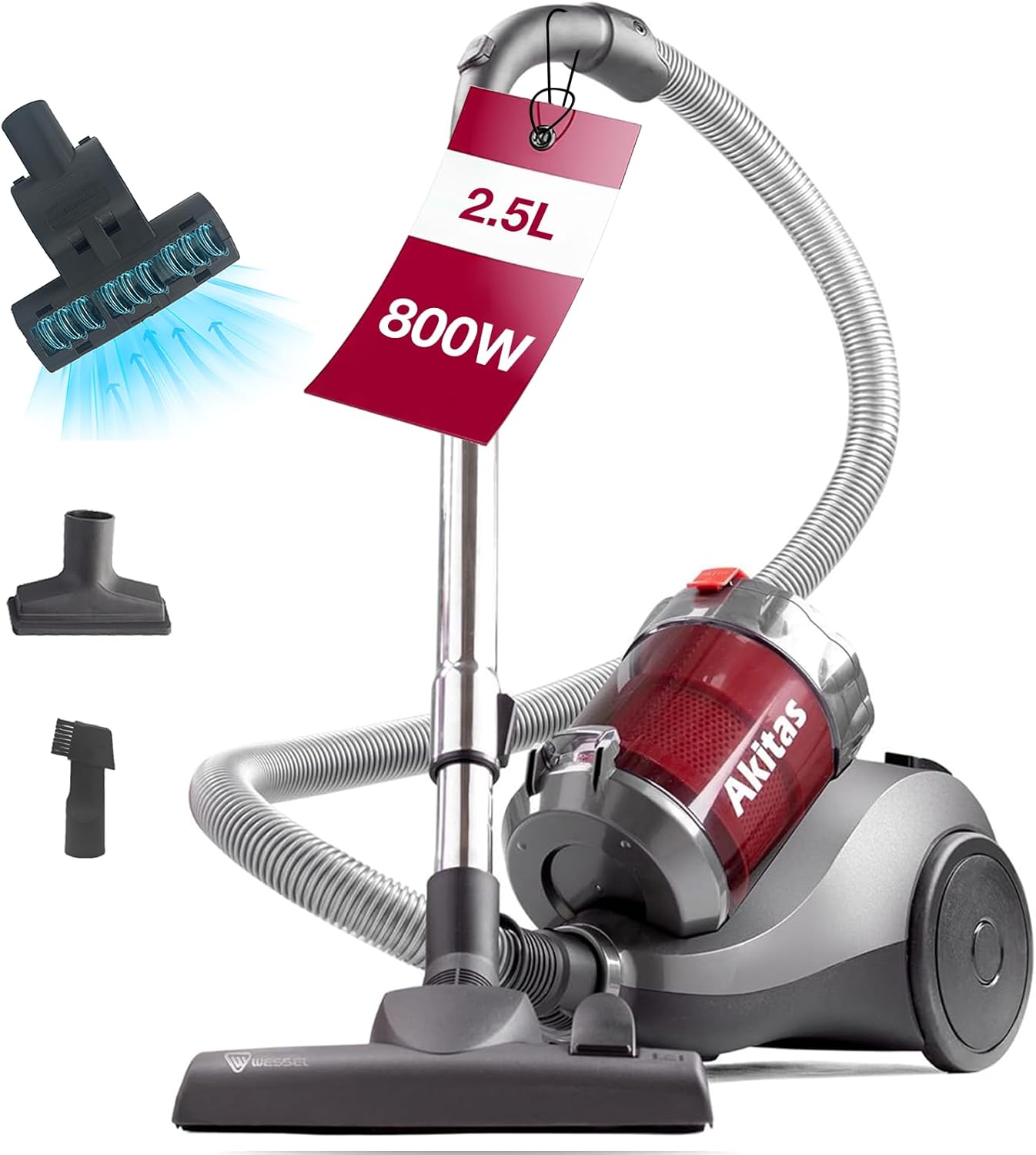 Detalle de Akitas 800W Bagless Cylinder Vacuum Cleaner 2.5L 🧹