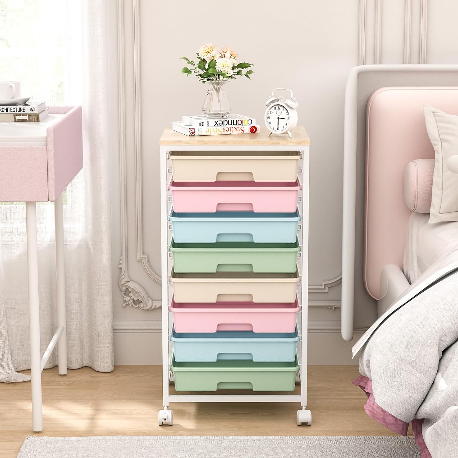Thumbnail 5 de SYKIARIOL 1250-1 Rainbow Rolling Cart with 8 Drawers and Wooden Top