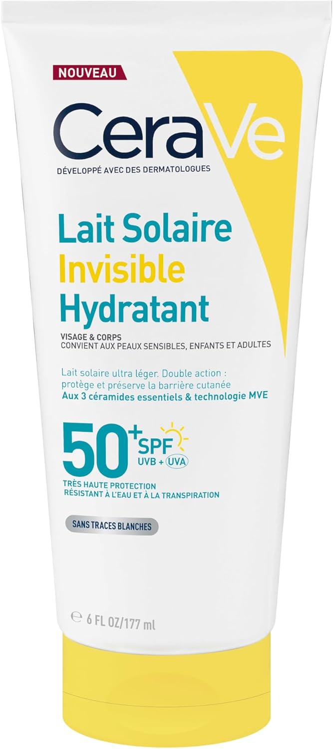 Detalle de CeraVe Lait Solaire Invisible Hydratant SPF50+ — Protection 24h et hydratation durable