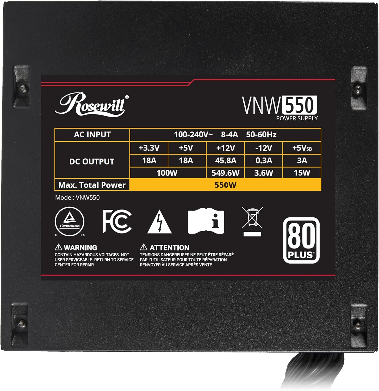 Detalle 1 de Rosewill Power Supply 550W