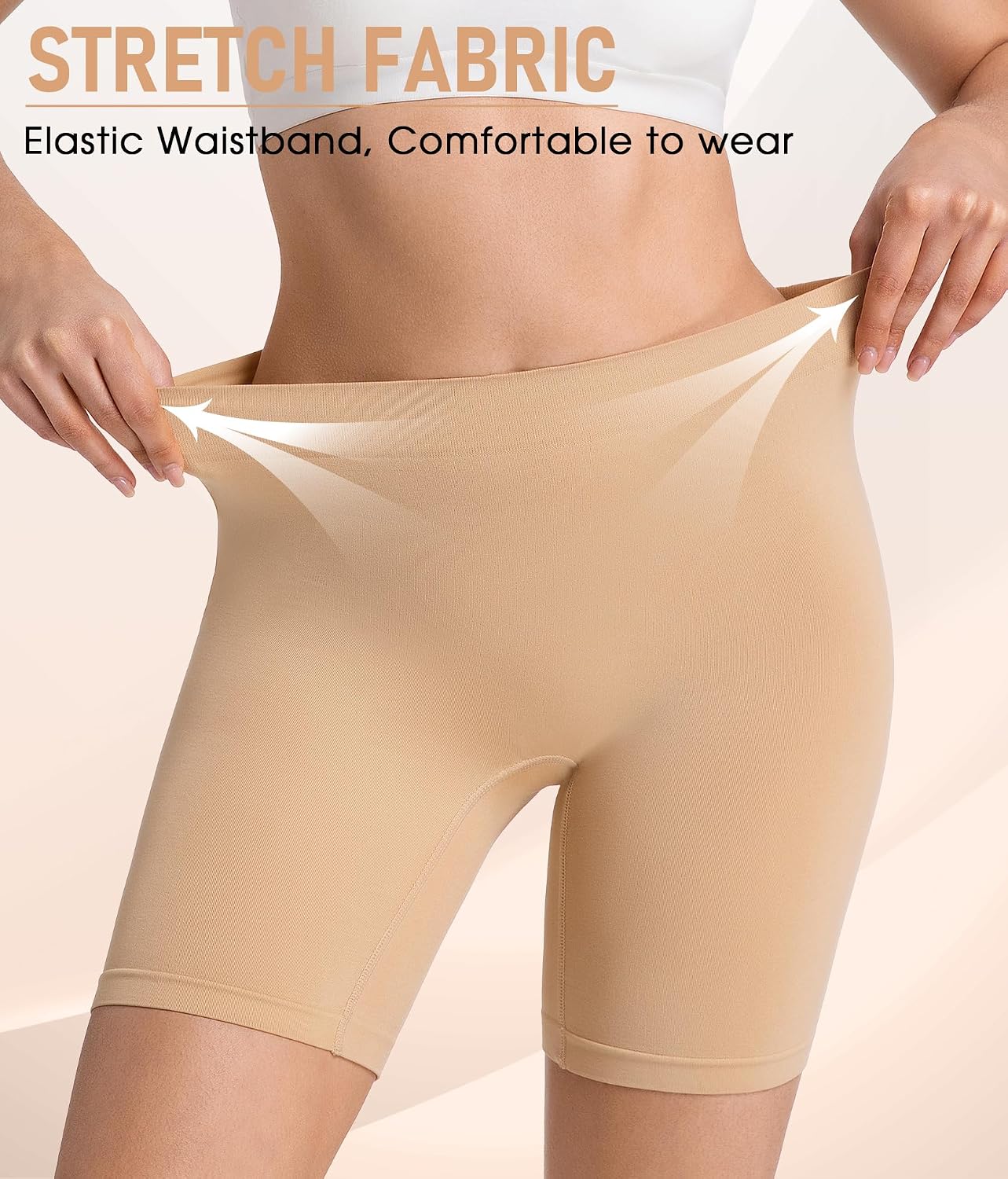 Detalle de Yeblues 4 Pack Slip Shorts: Seamless Anti-Chafing Under Dress Comfort