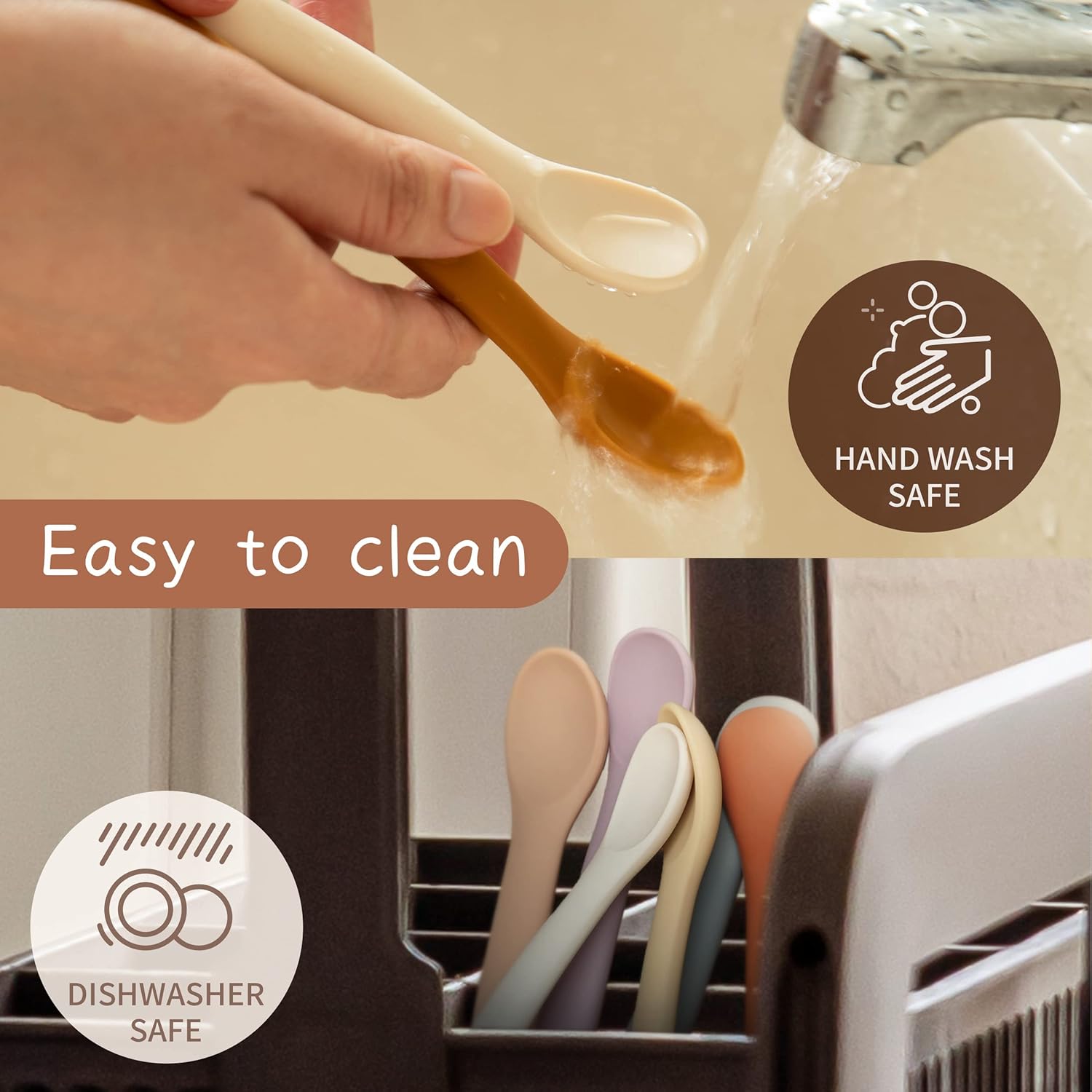 Thumbnail 5 de Moonkie Silicone Baby Spoons Set of 4 (Soft-Tip, bendable) for first-stage infant feeding