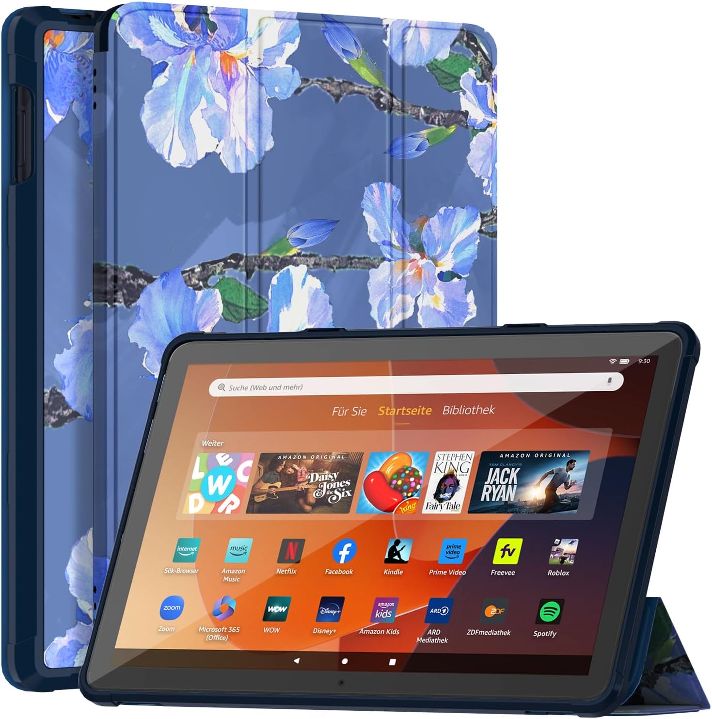 Detalle de Sonlaryin Deep Purple Soft TPU Tri-Fold Back Cover with Stand for Viewing and Typing