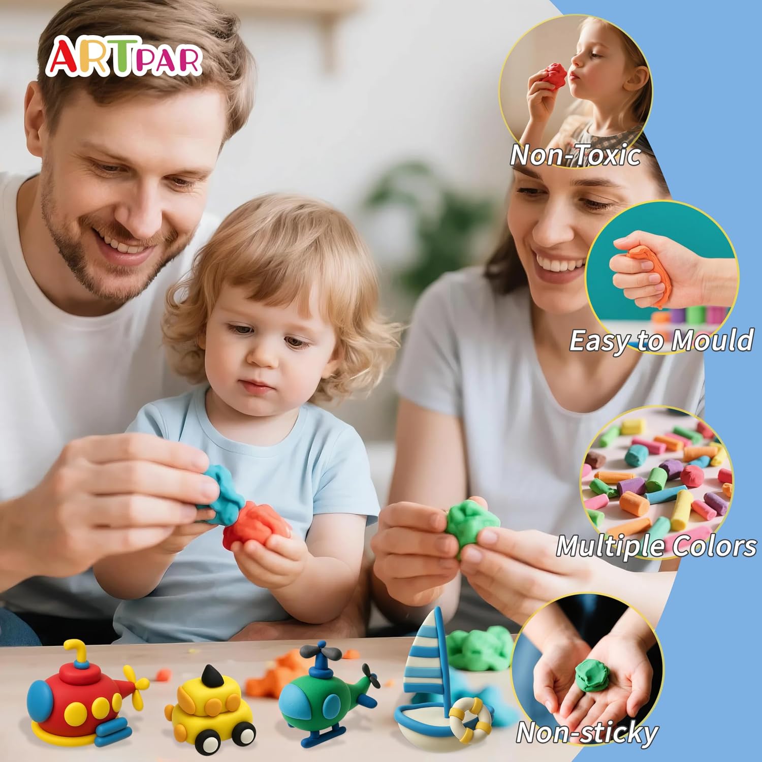 Thumbnail 5 de ARTPAR Air Dry Clay 156-color bulk kit 🎨