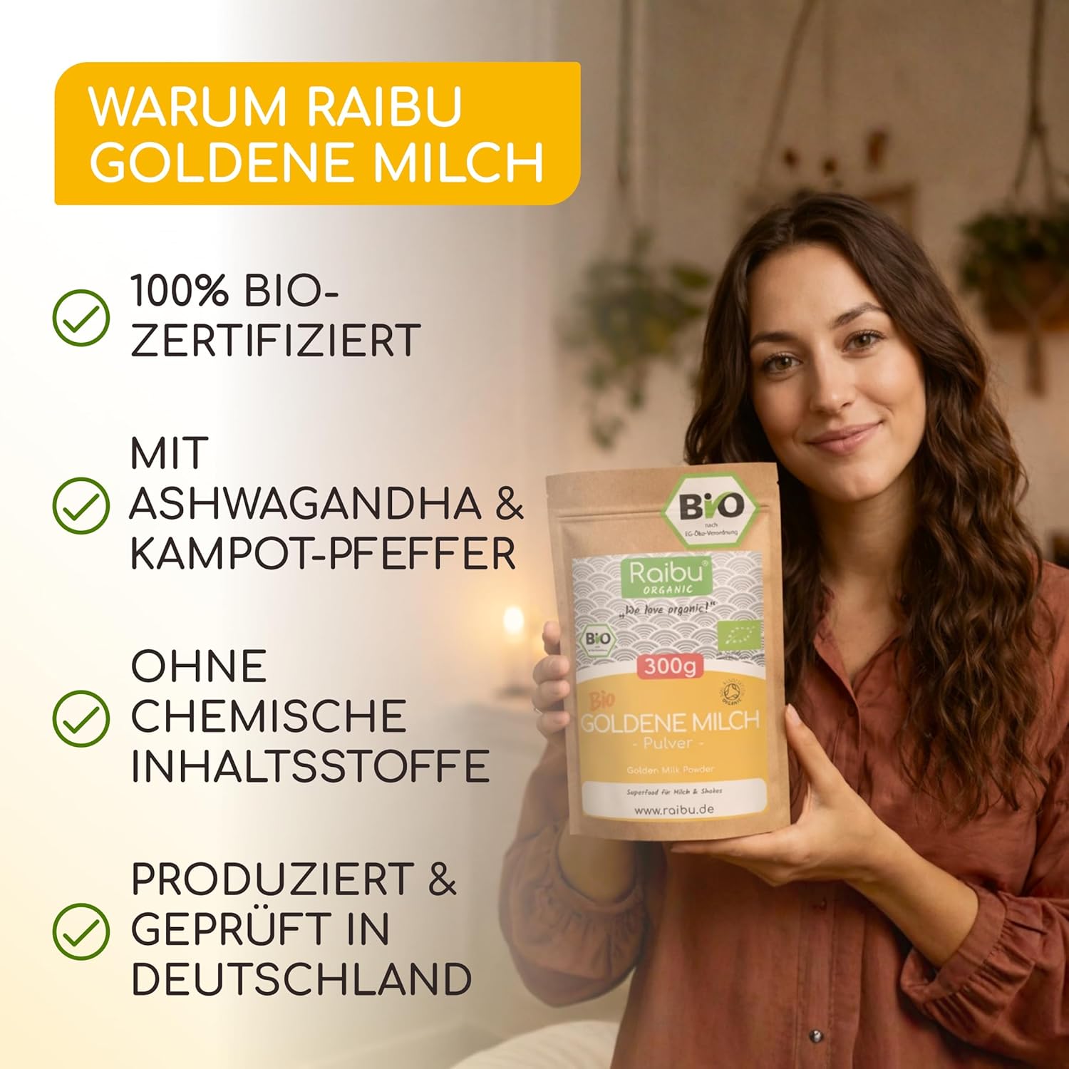 Detalle 1 de Goldene Milch Pulver BIO 300g Golden Milk Kurkuma Latte