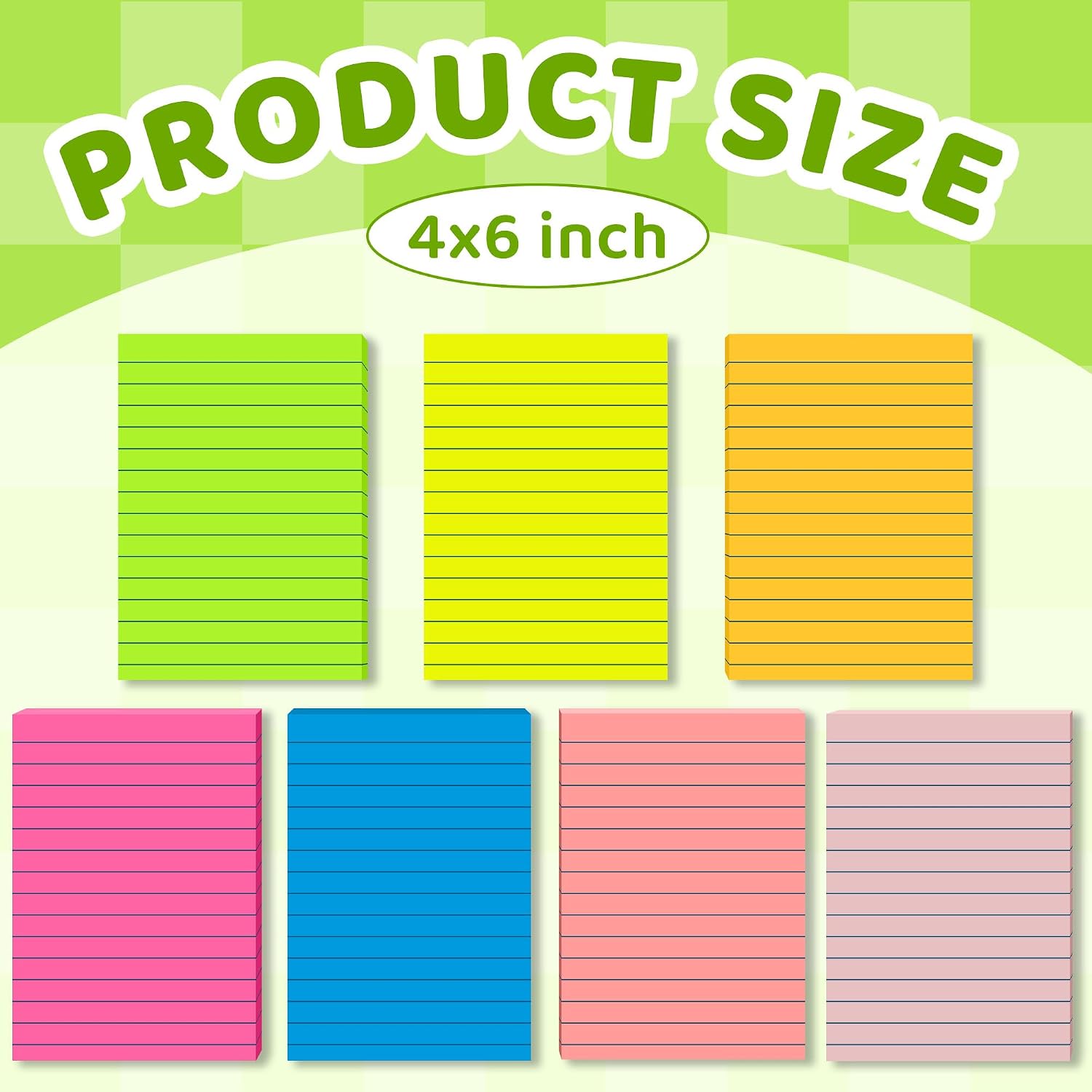 Thumbnail 1 de VIPSTAR 4 x 6 in Lined Sticky Notes, 15 Pads in 7 Bright Colors