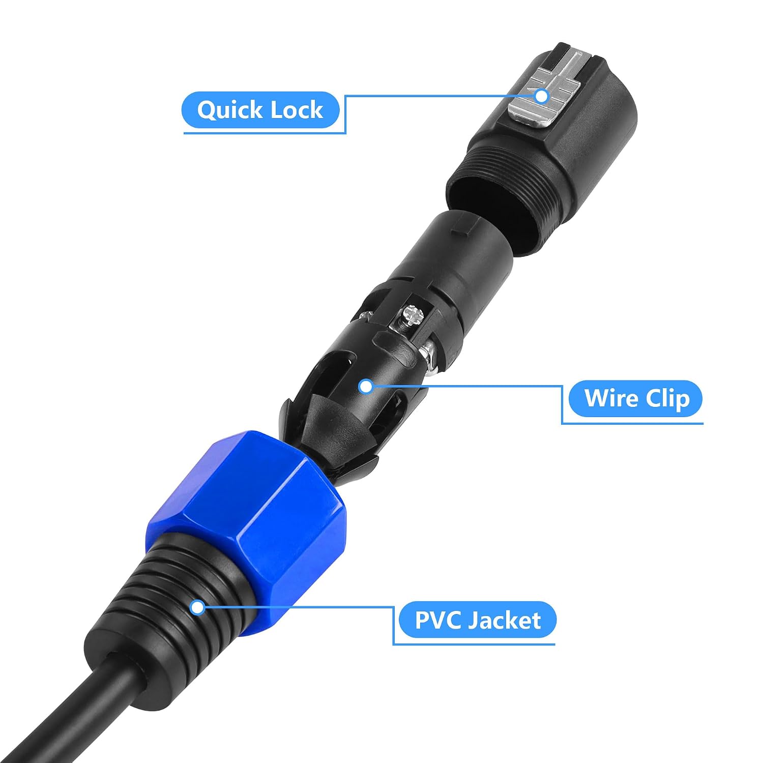 Detalle 2 de CERRXIAN Speakon Extension Cable (Speakon male to female) with twist lock, 1.8m/6ft