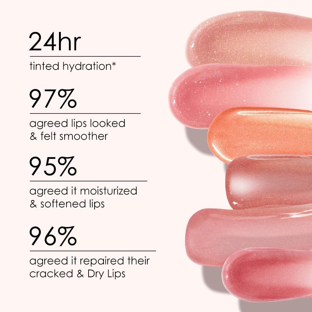 Detalle de CATKIN Tinted Lip Balm Glitter Lip Stain Ultra Hydrating Lip Moisturizer in Venus - Peach Pink