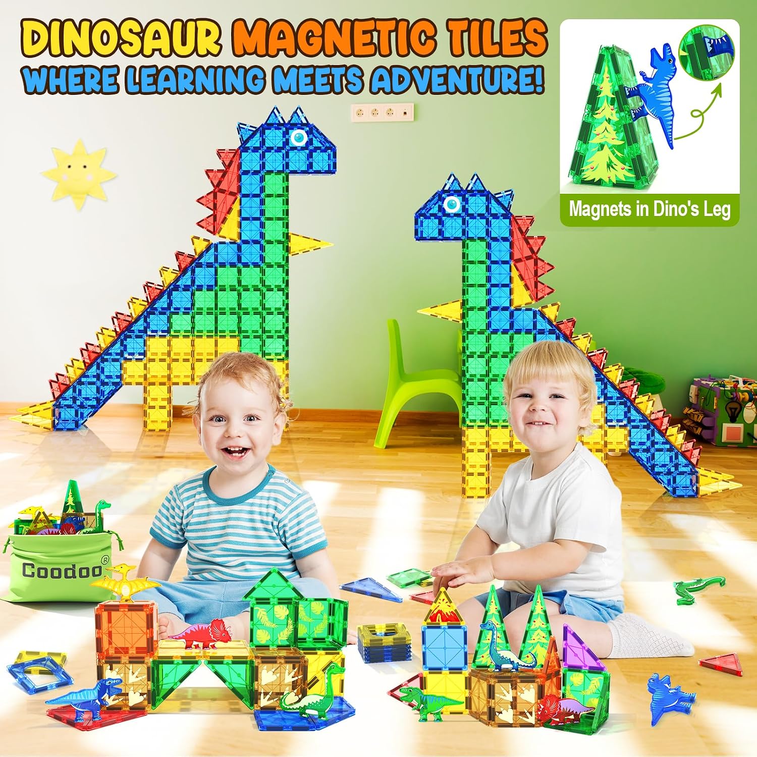 Thumbnail 5 de Coodoo Dinosaur Magnetic Tiles for Toddlers 🧩