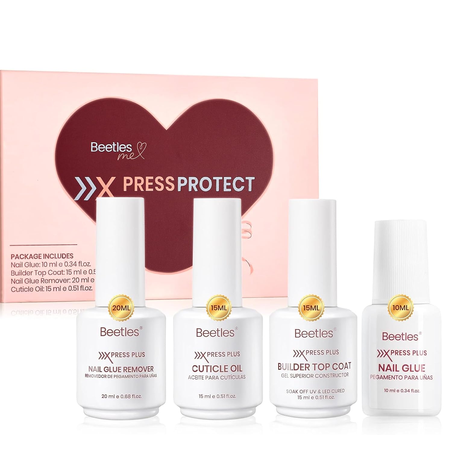 Detalle de Beetles 4-Piece Press-On Nail Kit with Fast-Dry Glue and Builder Top Coat