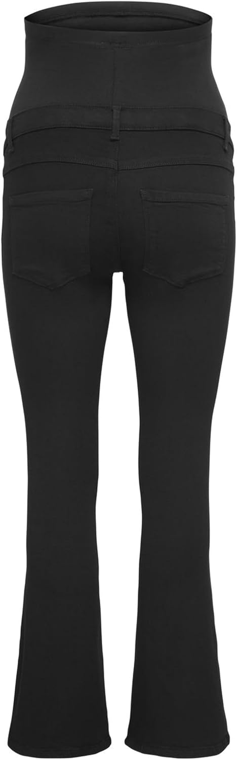 Detalle de Only Maternity Olmrain Life Reg Push Up Flared Noos – Black Denim, Größe L, W x 32L
