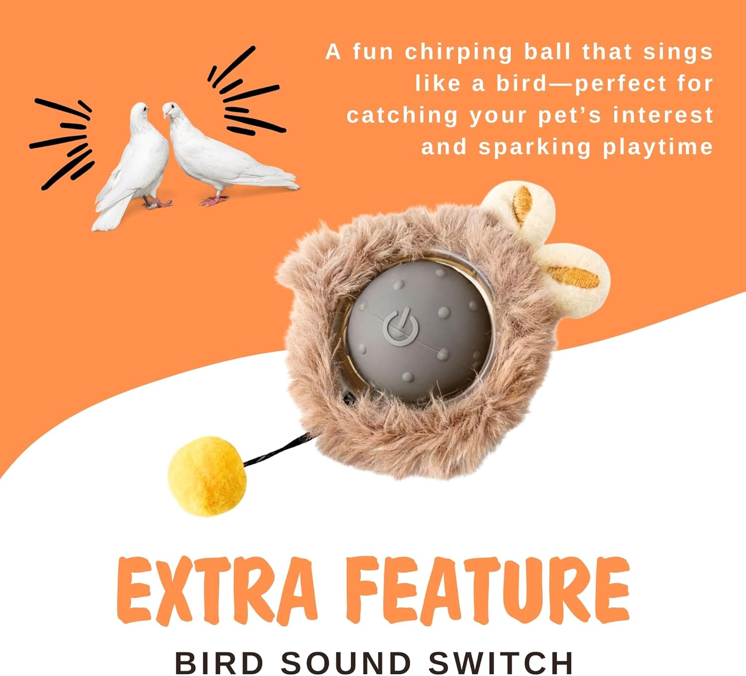 Thumbnail 5 de Hubspace Interactive Cat Toys for Indoor Cats: Automatic Moving Plush Ball with Bird Chirping