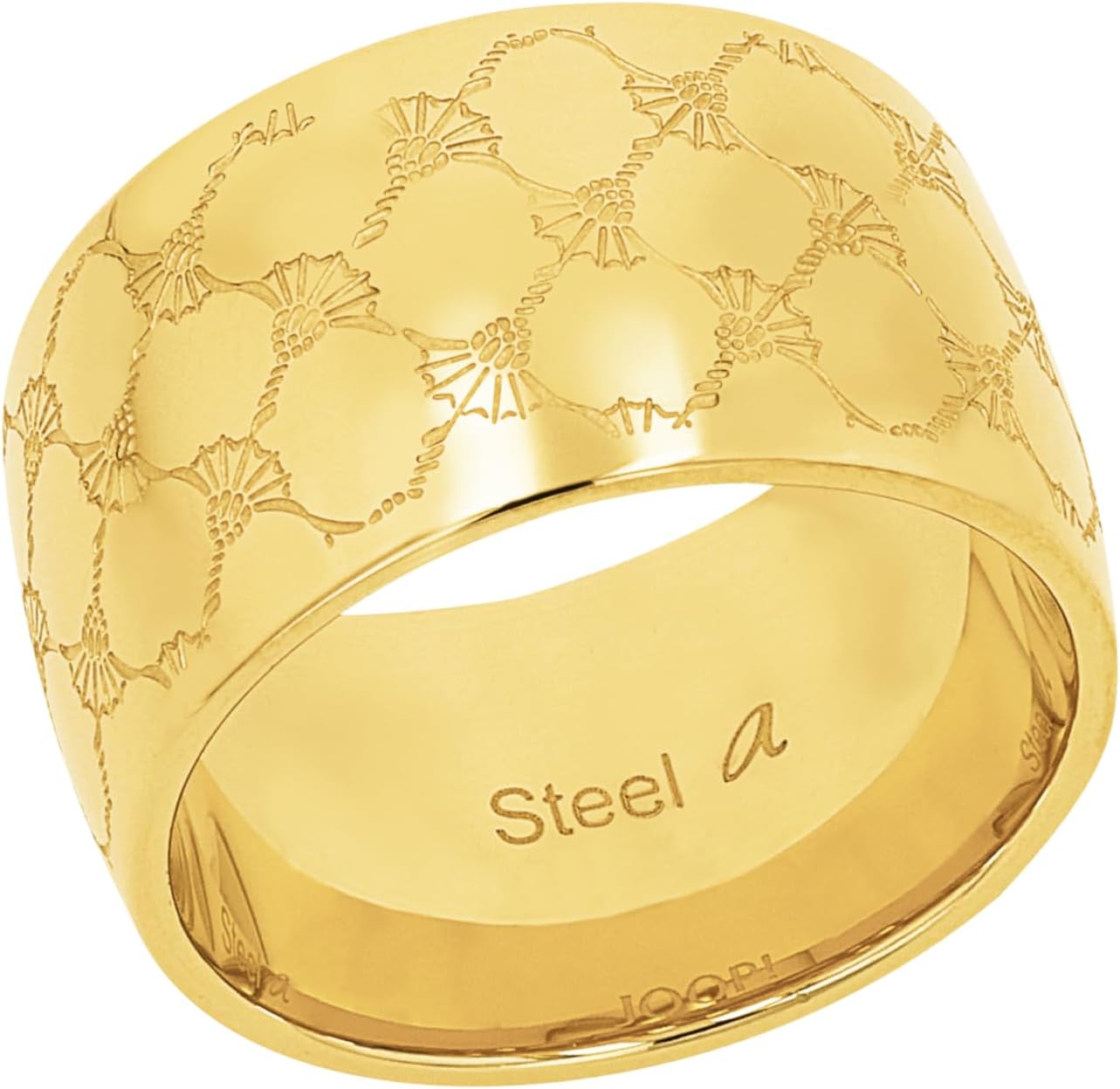 JOOP! Ring Edelstahl Damen – Gravur möglich, 12 mm breit, kommt in Schmuck Geschenkbox