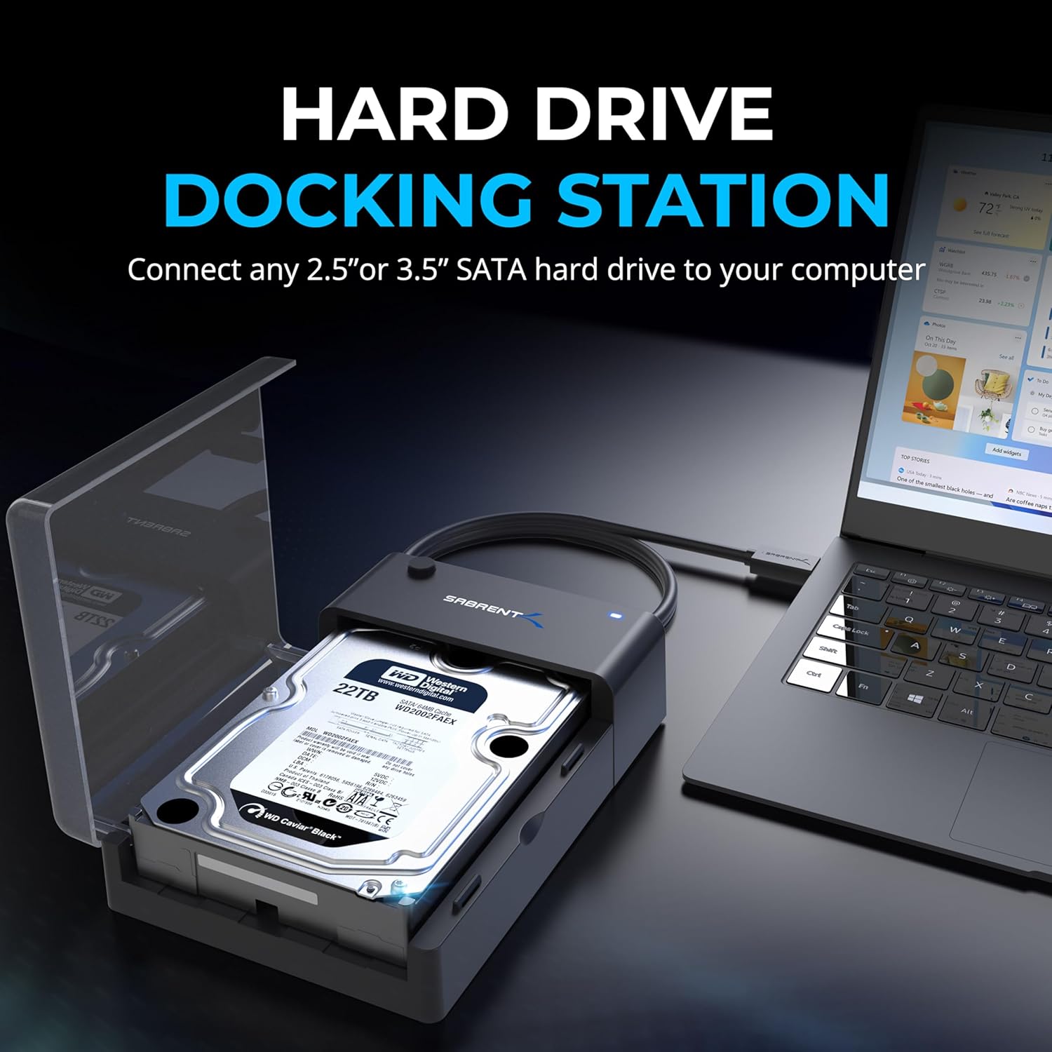 Detalle 2 de SABRENT Hard Drive Docking Station 2.5–3.5"