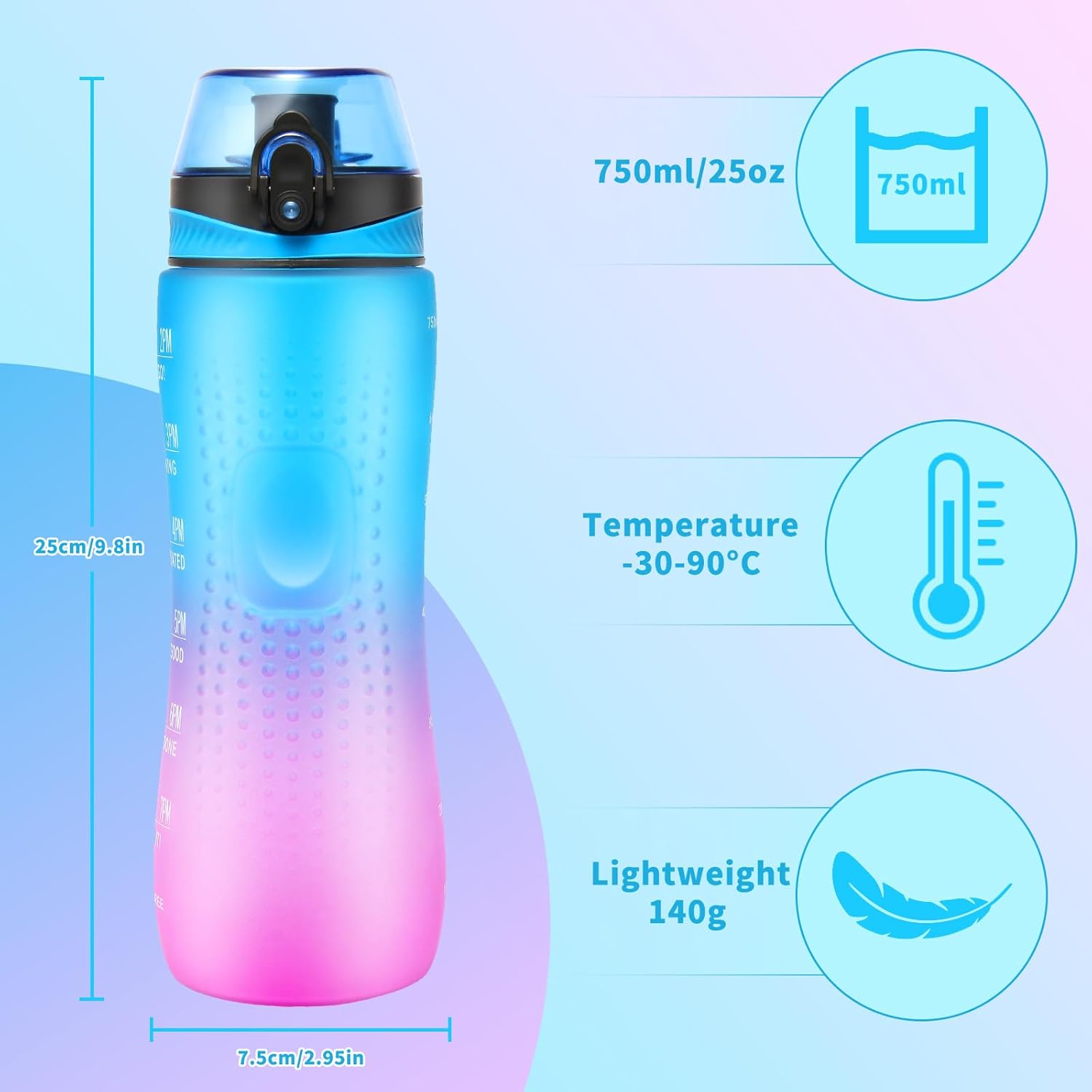 Thumbnail 4 de Binudum Wasserflasche 750ml Motivations