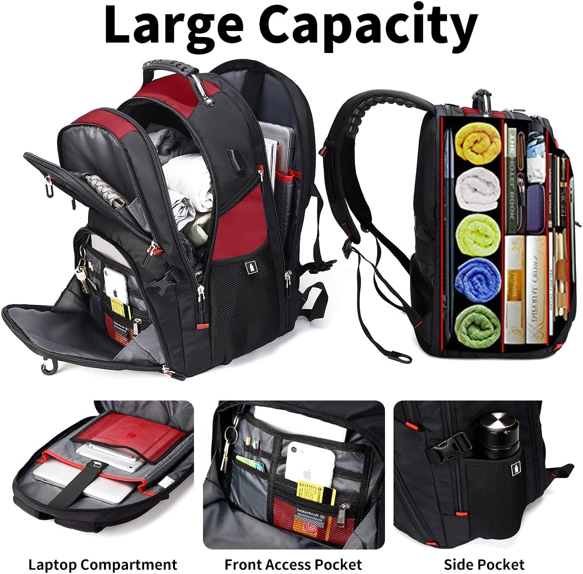 Detalle 2 de SHRRADOO Travel Laptop Backpack, 50L