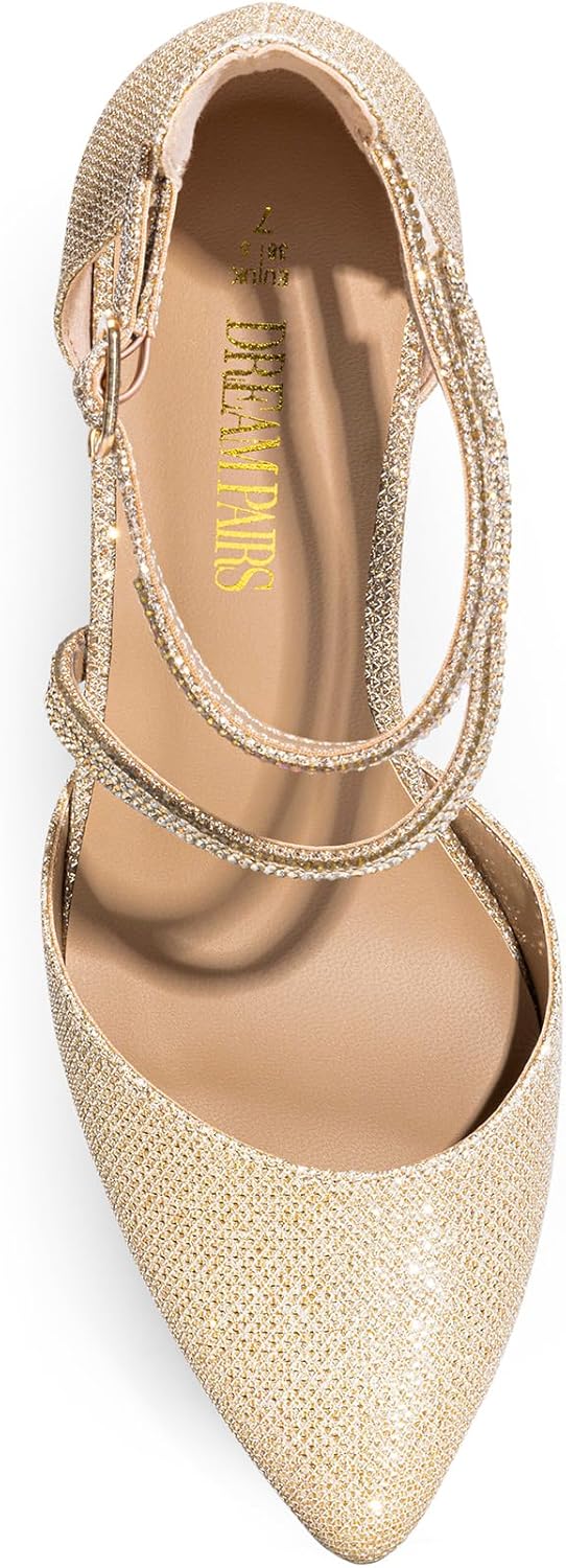 Thumbnail 3 de DREAM PAIRS Women's Closed Pointed Toe Low Chunky Heels Pumps with Ankle Strap