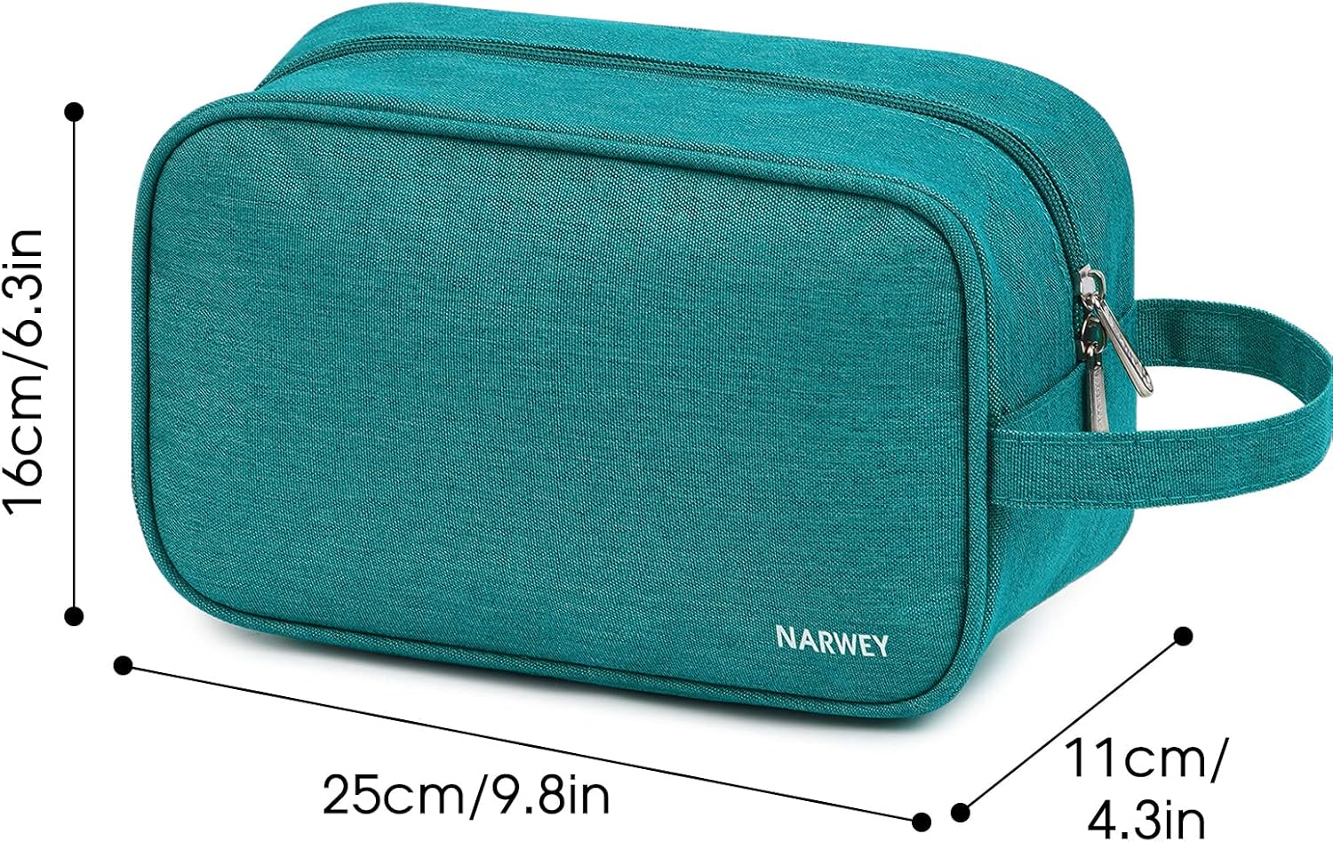 Detalle 2 de Narwey Kulturtasche für Damen & Herren – Kulturbeutel, Kosmetiktasche und Schminkkoffer (Blaugrün)