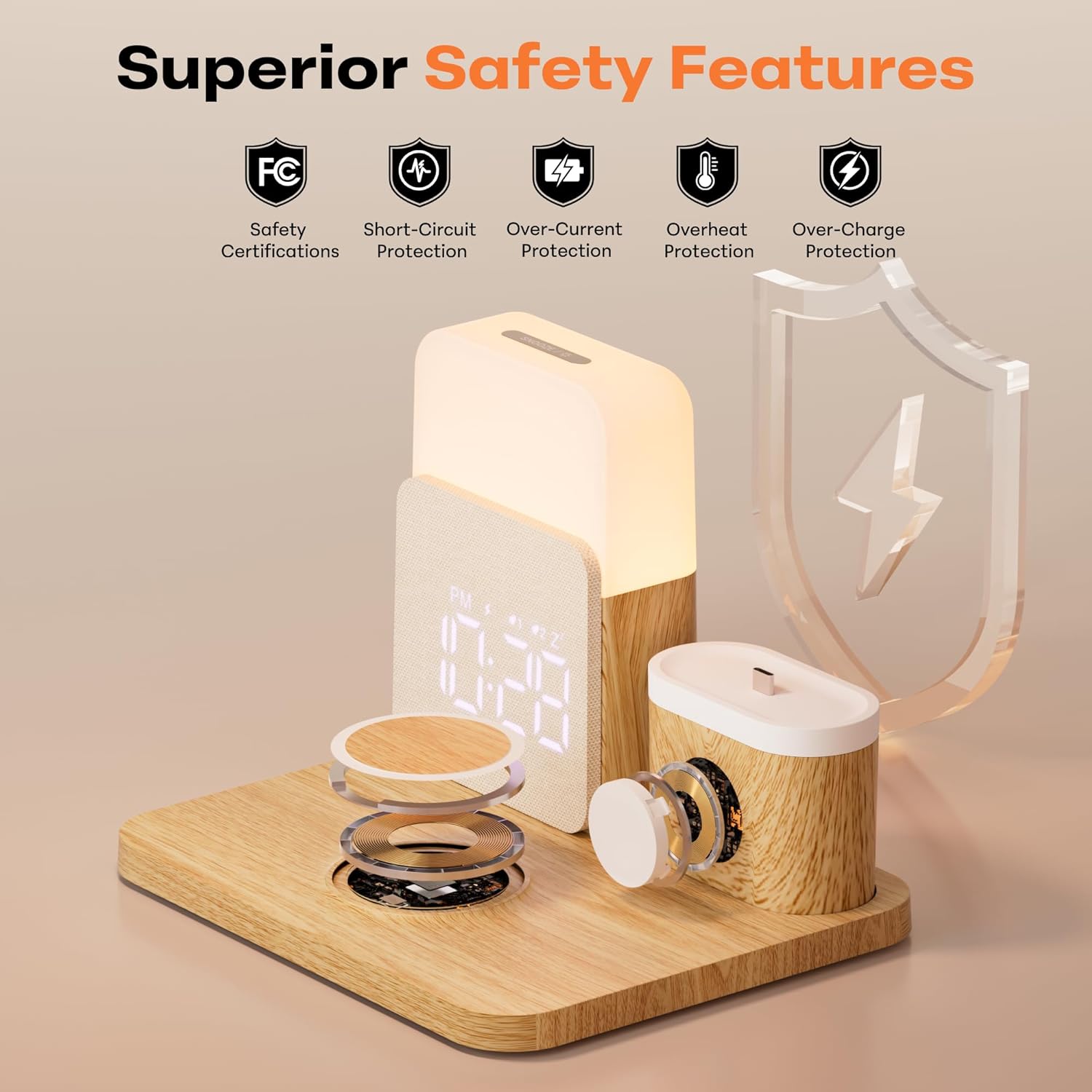 Detalle de COLSUR 6 in 1 wireless charger 25W