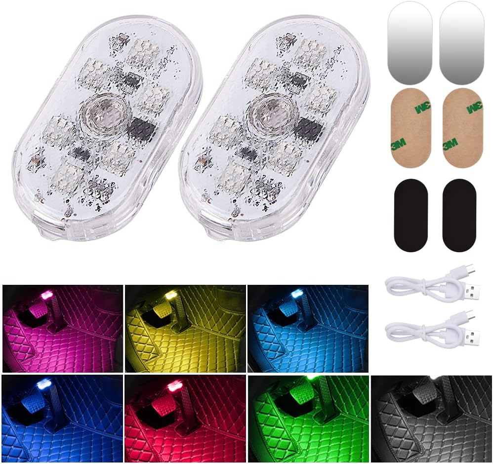 Detalle de URAQT Usi LED per auto RGB, 2 pezzi