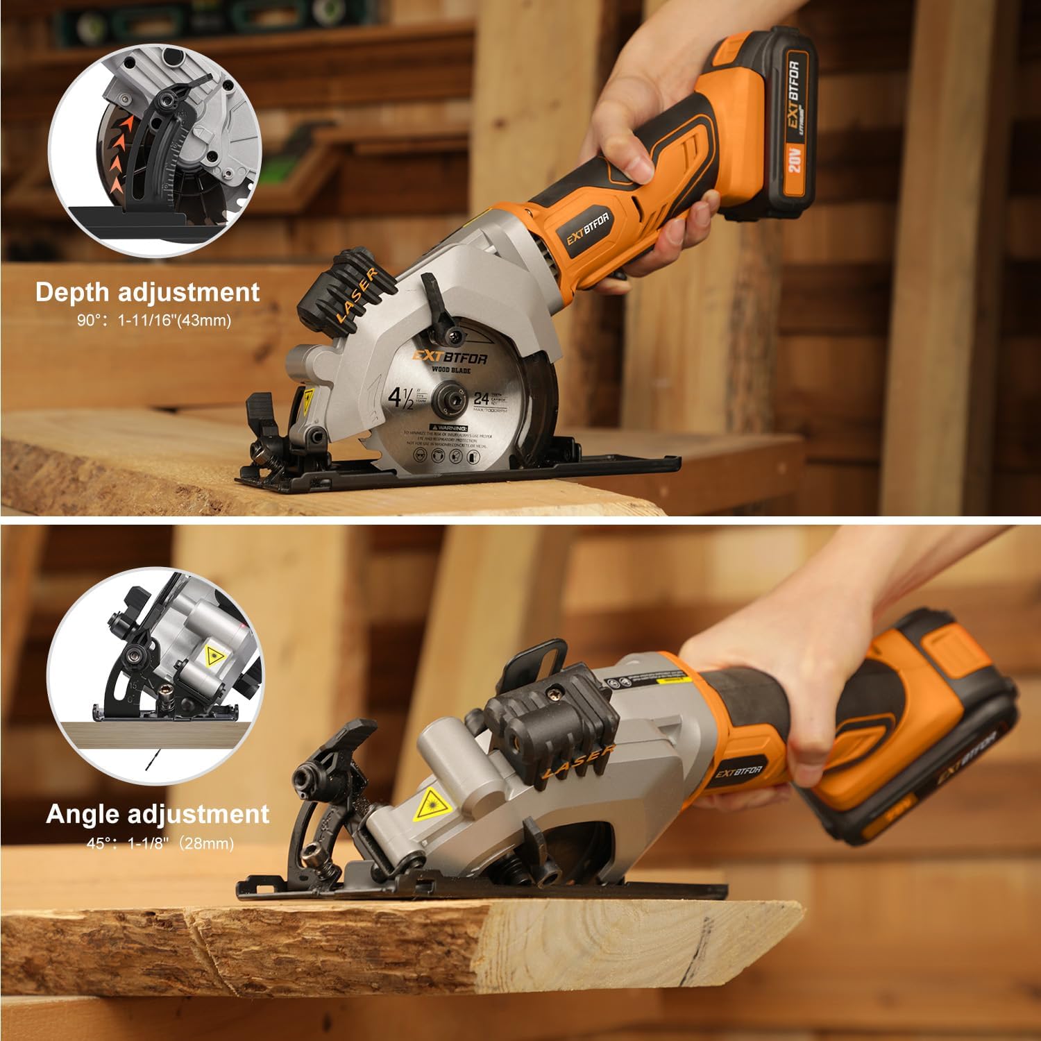 Detalle de Extbtfor Cordless Circular Saw, 4-1/2-Inch