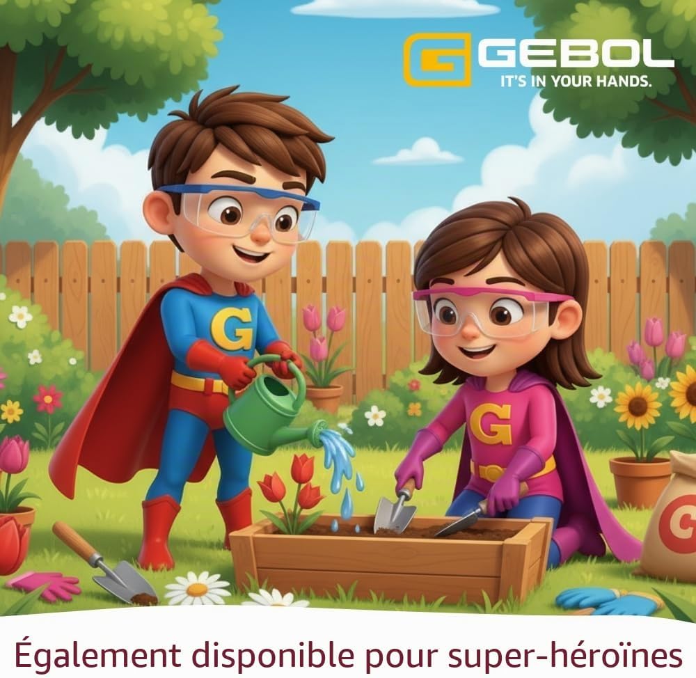 Detalle de Gebol Lunettes de protection Safety Kids – légère, ajustables, anti-rayures, bleu et rose