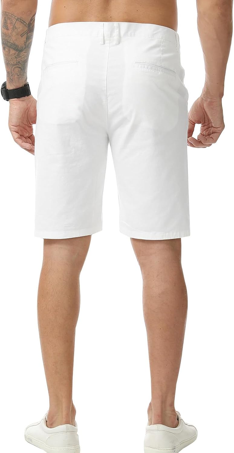 Detalle 2 de Zetieny Mens Shorts Chino Cotton Shorts – Smart Tailored Casual Summer Bermudas