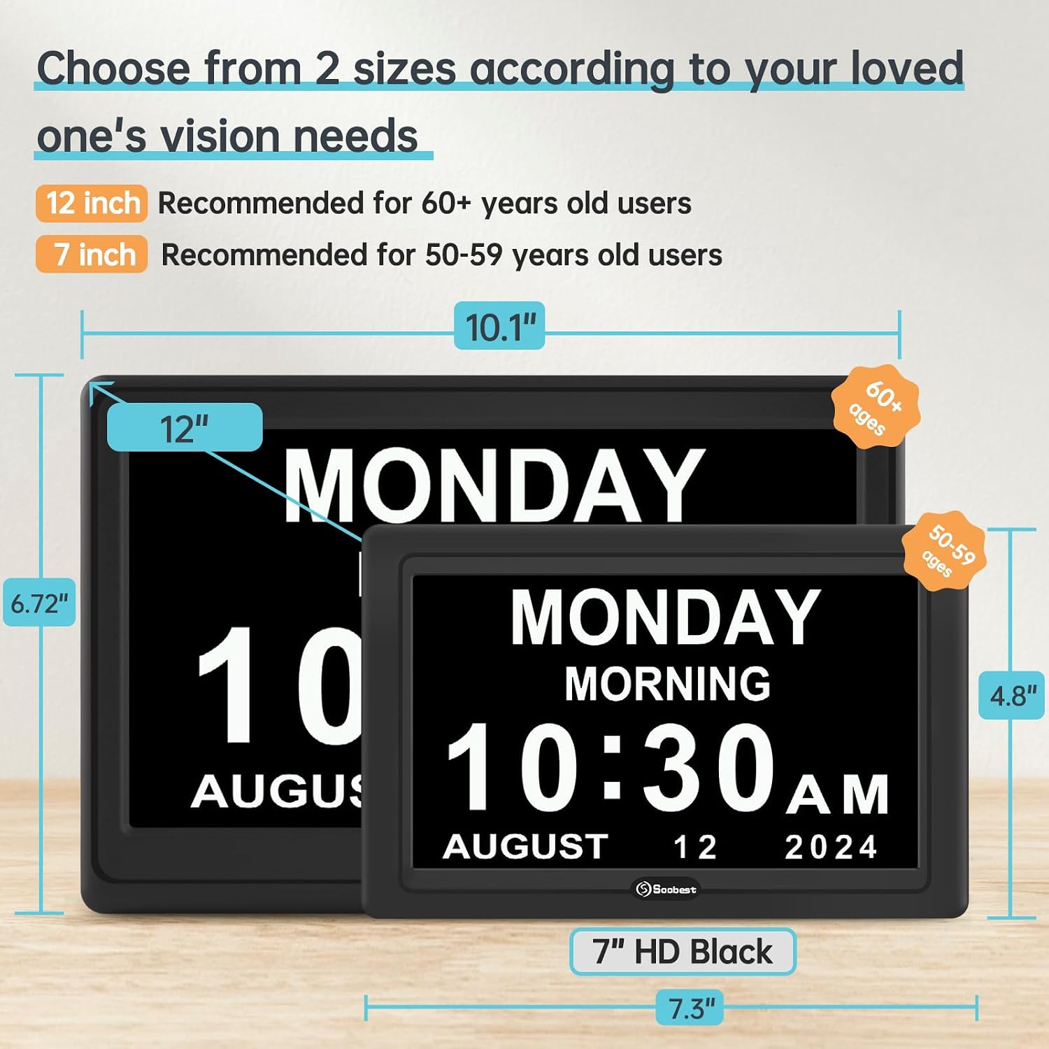 Thumbnail 1 de Soobest Dementia Clock for Seniors, 20 alarms