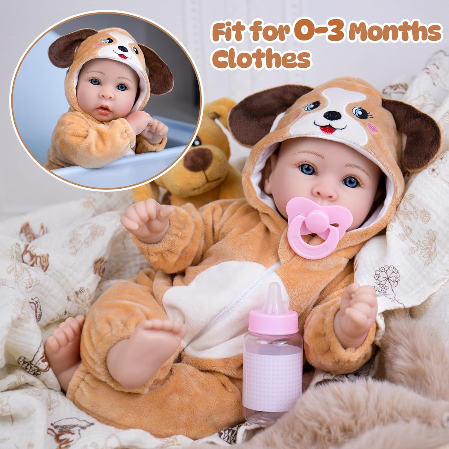 Thumbnail 2 de Aori Baby Dolls Realistic 17-inch Lifelike Baby Doll Set with Feeding Kit (Realistic Baby Doll for Kids 3+)