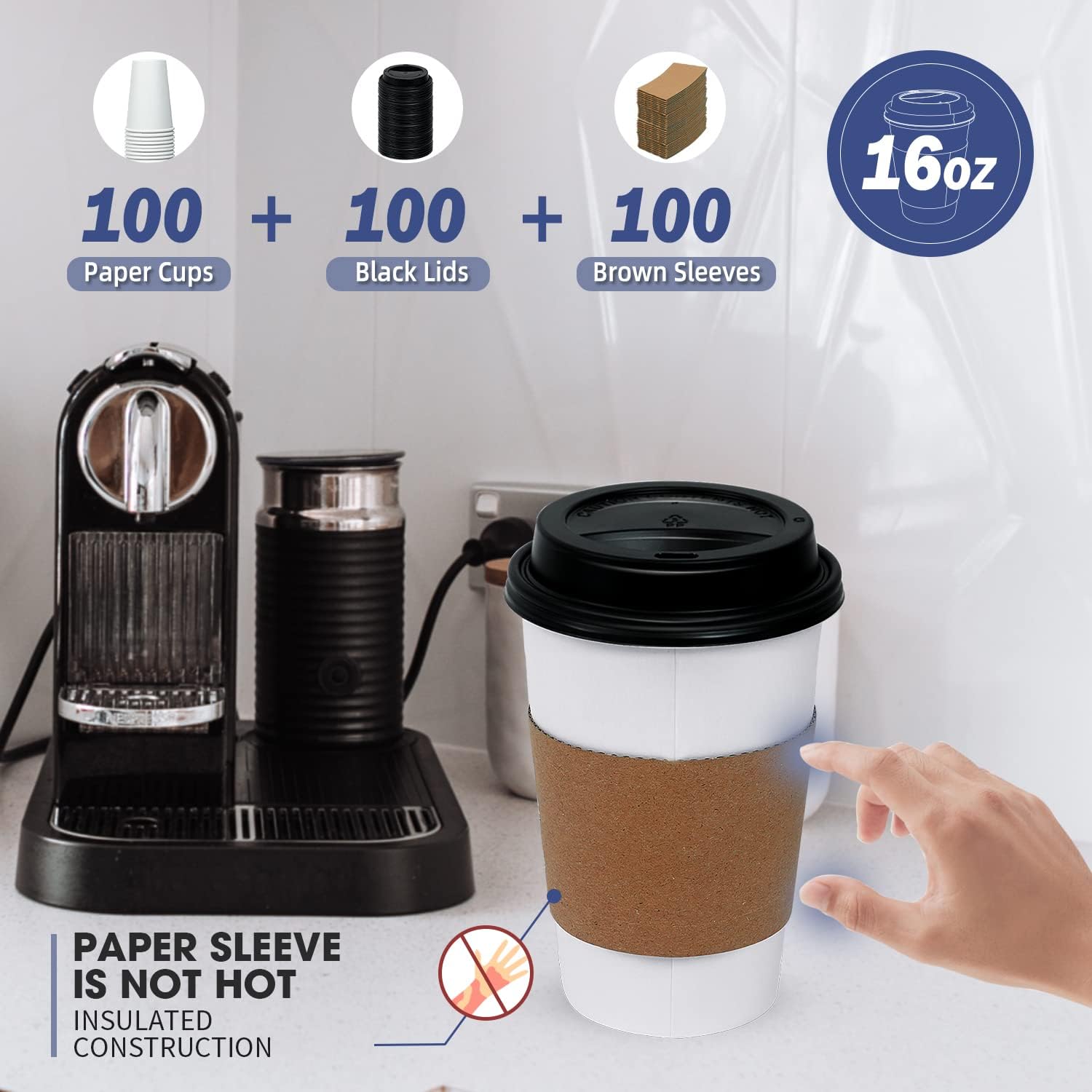 Detalle 2 de GINKGO 16 oz Disposable Coffee Cups