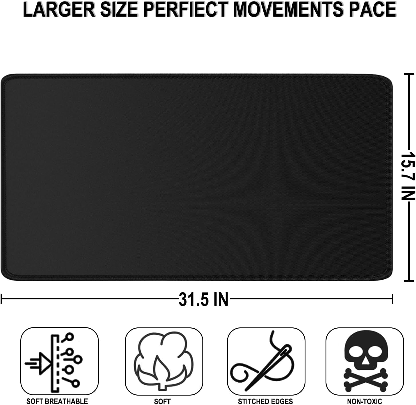 Detalle 1 de JOCYRN Extended Gaming Mouse Pad, 31.5" x 15.7", Water-Resistant Surface