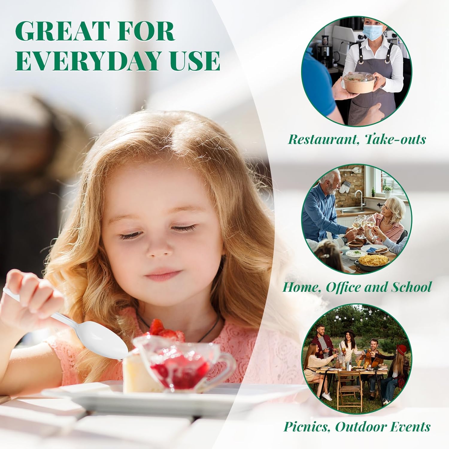 Thumbnail 6 de FOCUSLINE 1000-Pack White Disposable Plastic Teaspoons (Heat-Resistant, Bulk)