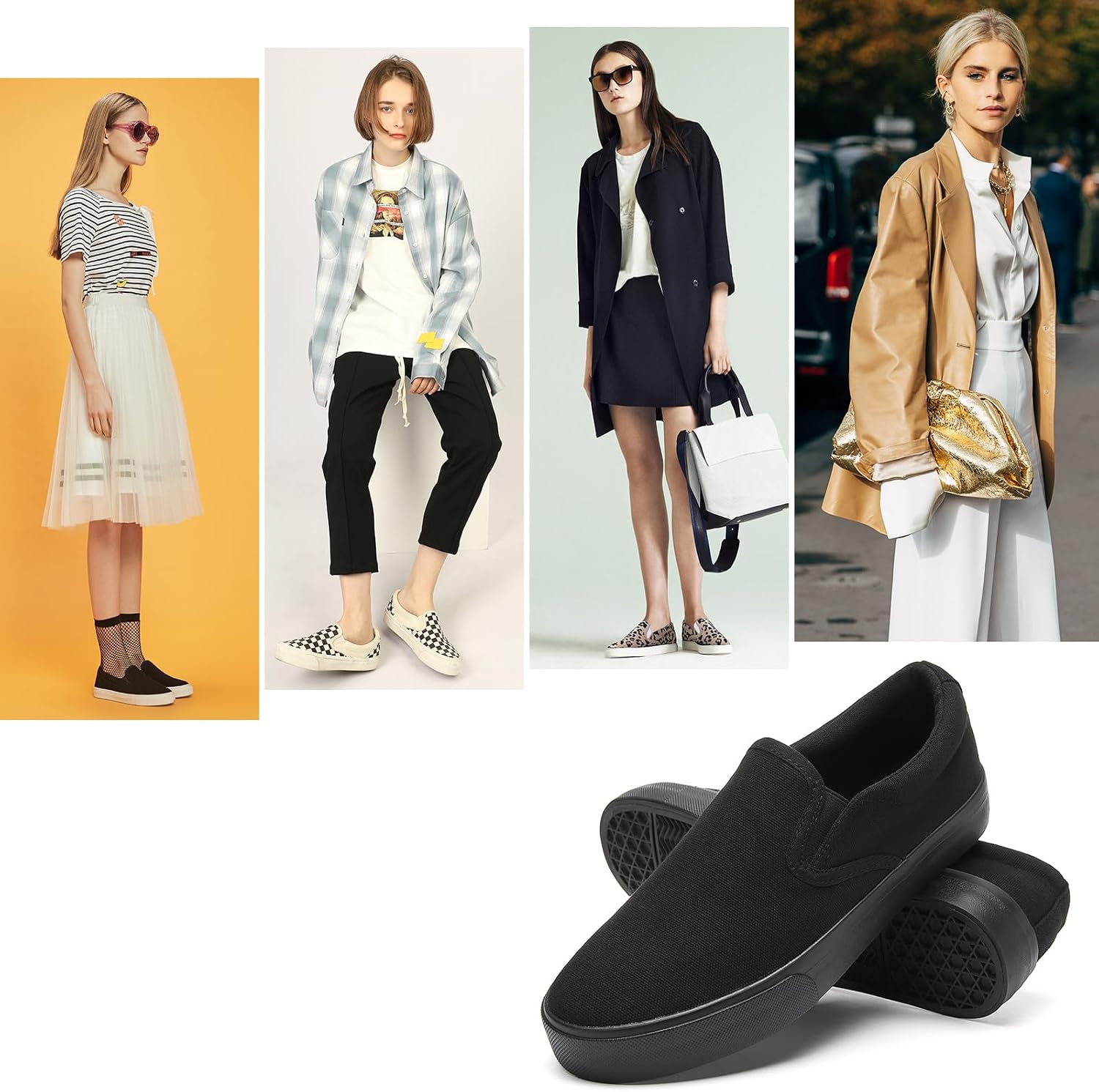 Thumbnail 2 de Women's Slip-On Canvas Sneakers: Non-Slip, Low-Top Casual Loafers
