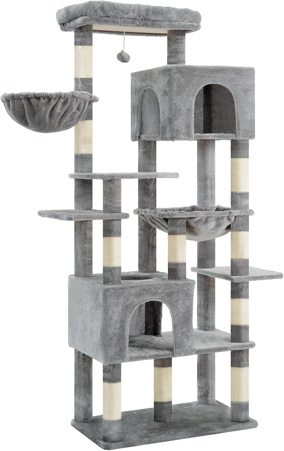 Detalle 2 de Heybly Cat Tree, 193cm Tall Heavy Duty Cat Tower for Big Cats with Extra Wide Baseboard