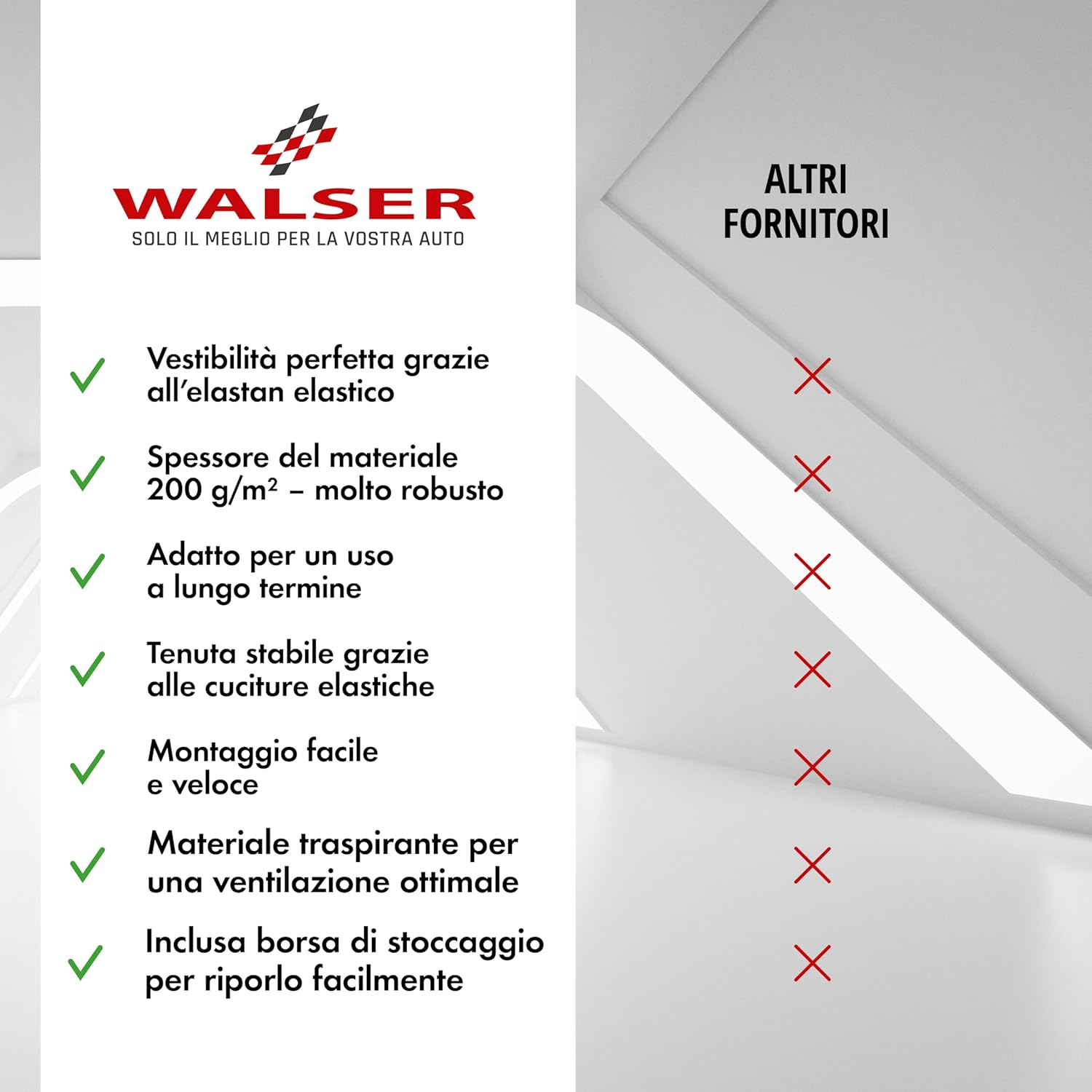Thumbnail 6 de WALSER Premium Telo Copriauto da Interno Stretch Plus Elasticizzato e Antipolvere per SUV/Van – Misura 7, Rosso