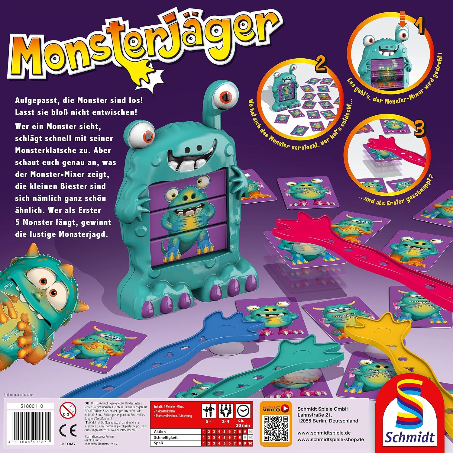 Detalle de Schmidt Spiele 40557 Monsterjäger – Aktionsspiel, bunt, für 2–4 Spieler