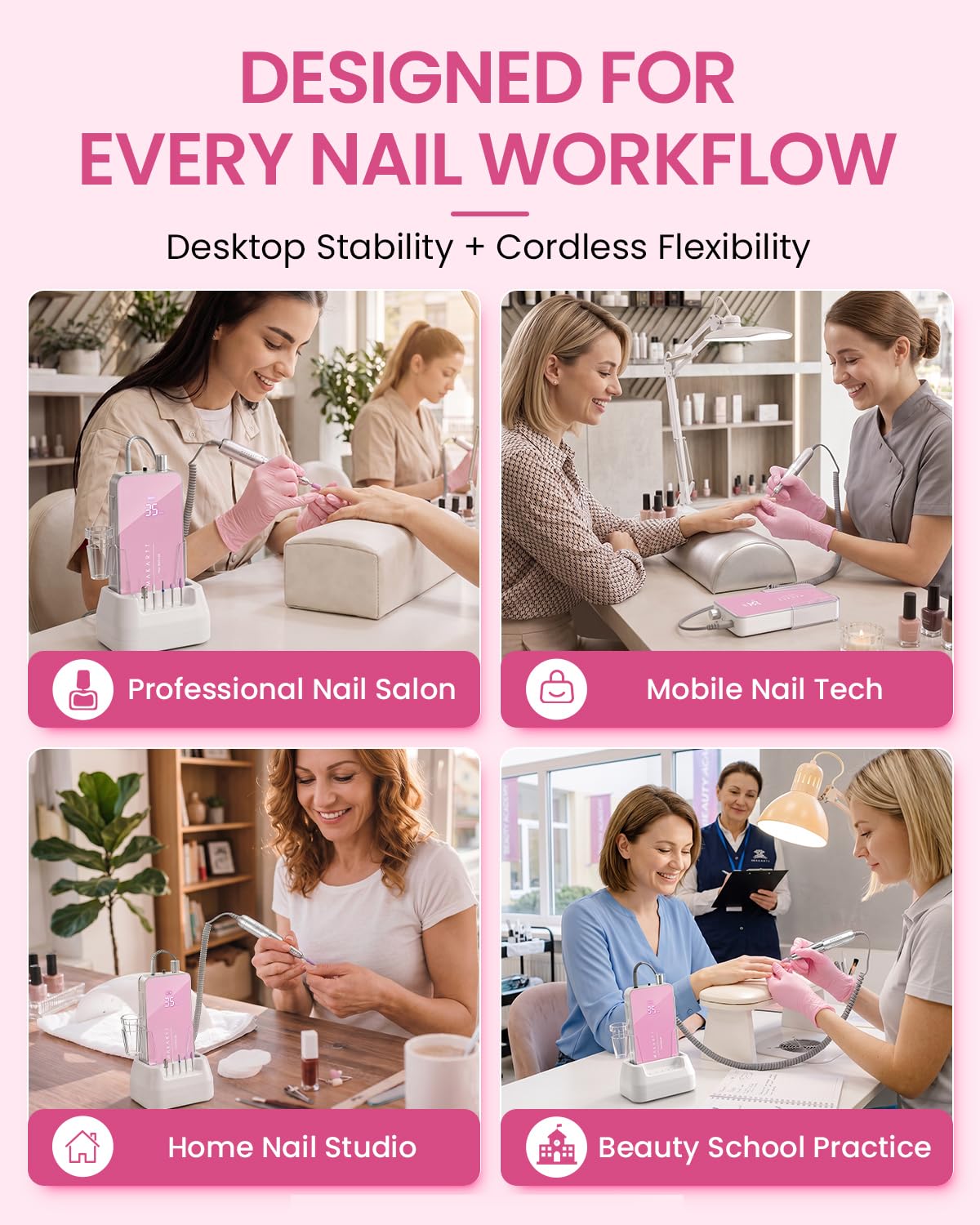 Detalle 2 de Makartt Nail Drill 60W Professional ๐