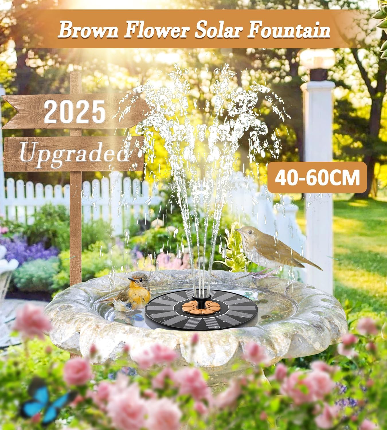 Thumbnail 3 de SZMP Solar Fountain 2026 Upgrade: Eco-Friendly Bird Bath Fountain with 4 Fixed Rods and 7 Nozzles