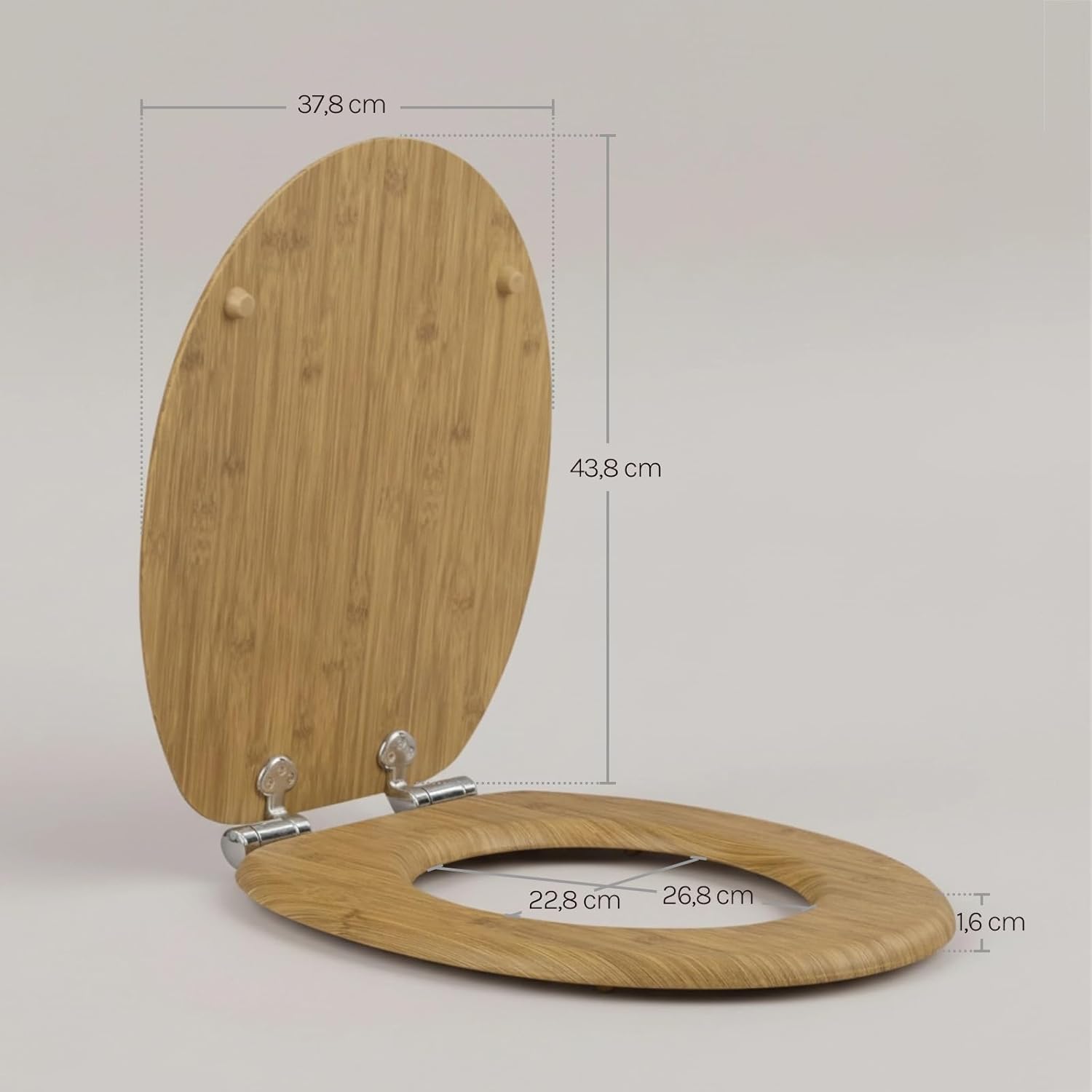 Thumbnail 4 de WOLTU Premium WC-Sitz mit Absenkautomatik, MDF-Holzkern & Softclose, Design Bamboo Oval