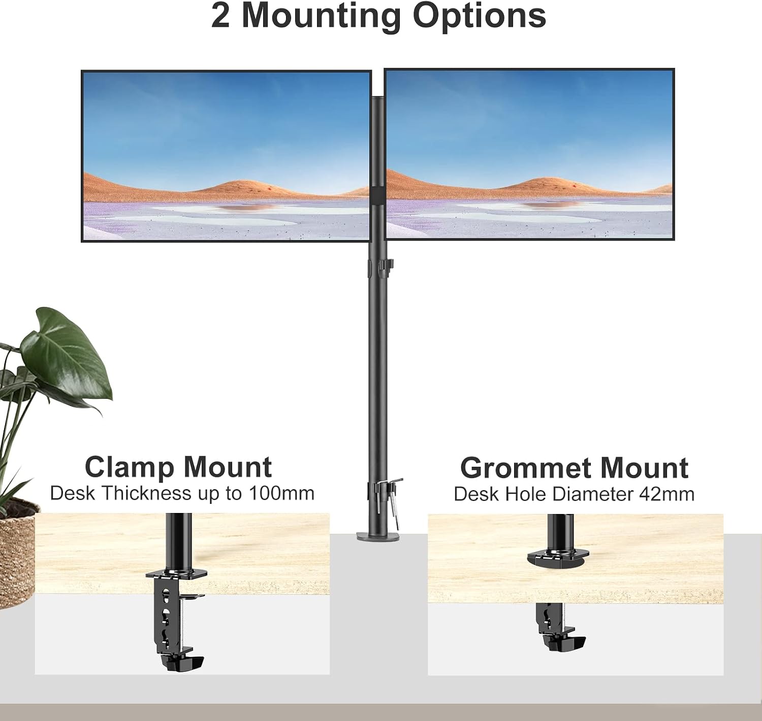 Thumbnail 4 de Bracwiser MD7842 dual monitor arm 800mm