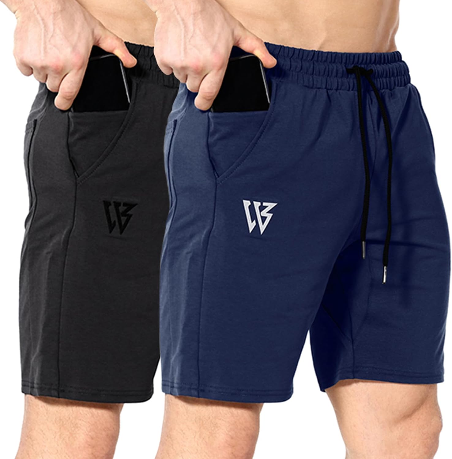 Thumbnail 5 de ZENWILL men’s cotton gym shorts with zip pockets and drawstring