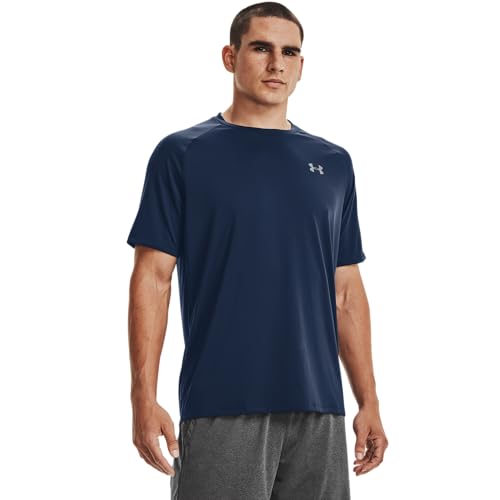 Detalle de Under Armour UA Tech 2.0 SS Tee para hombre — Azul Academy/Graphite (408)
