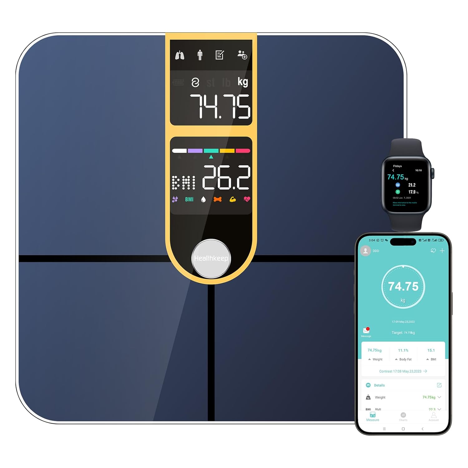 Detalle de Healthkeep Pèse-personne connecté 180 kg ⚖