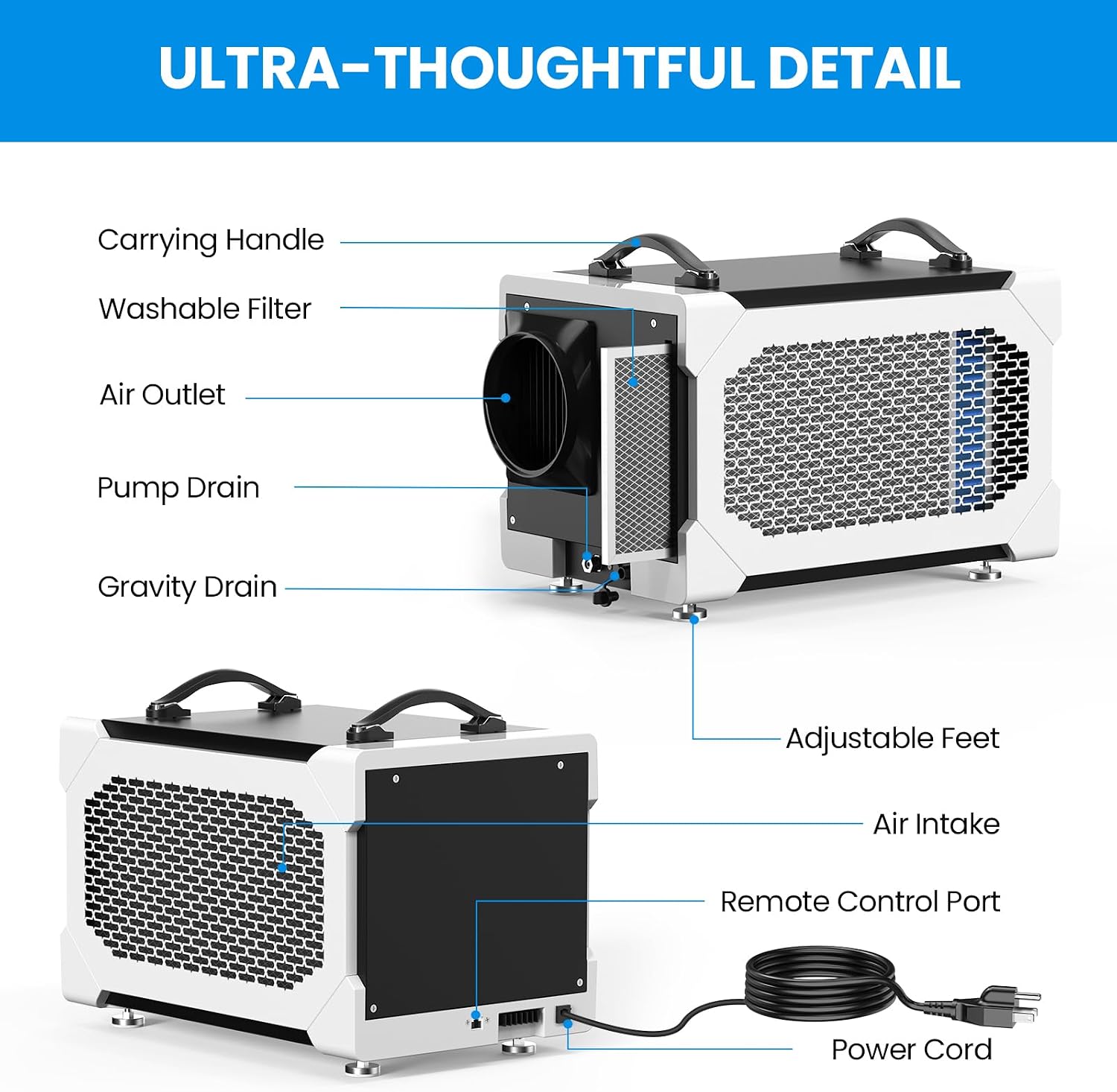 Thumbnail 6 de CADPXS Remois XP145 Commercial Dehumidifier with Pump, 145-Pint Capacity