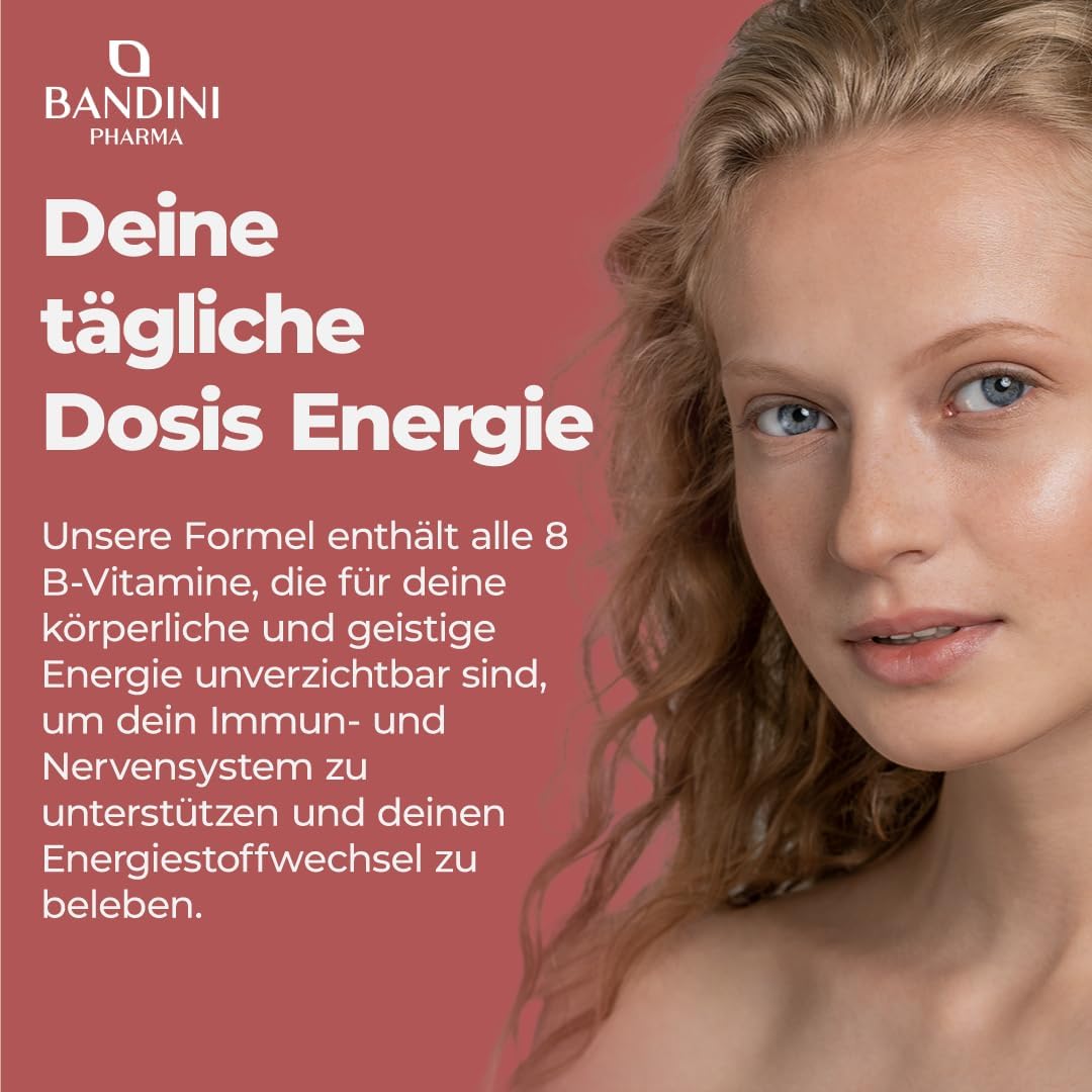 Detalle de Bandini® Vitamin B Komplex hochdosiert – 365 Tabletten (12 Monate), veganer B-Komplex mit 8 B-Vitaminen