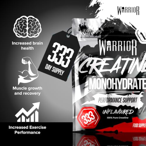 Detalle de Warrior Creatine Monohydrate Powder 1kg – Pure Micronised Creatine for Strength, Power and Muscle Growth