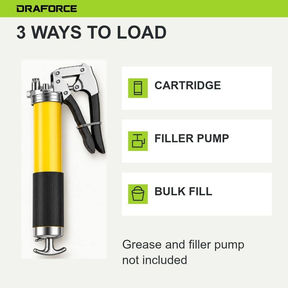 Thumbnail 5 de Draforce HYQ400 Manual Grease Gun Kit, 8000 PSI, 400cc / 14 oz